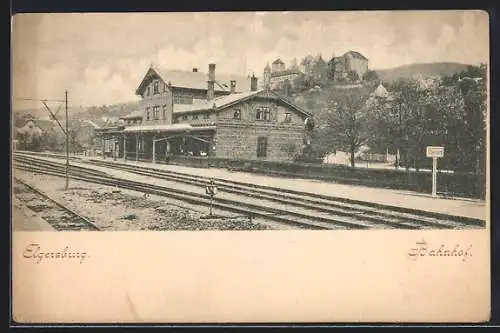 AK Elgersburg, Gleispartie am Bahnhof