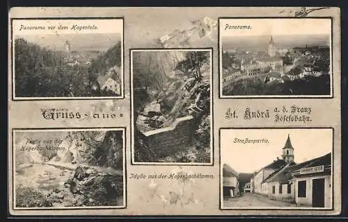 AK St. Andrä a. d. Franz Josefsbahn, Fleischhauer Ehrenbert Geyer, Idylle aus der Hagenbachklamm