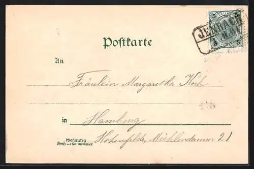 Lithographie Jenbach, Hotel und Pension Toleranz, Bergbahn und Achensee