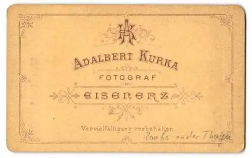 Fotografie Adalbert Kurka, Eisenerz, Ansicht Raabs an der Thaya, Blick in den Bruckgraben mit Holzhütte