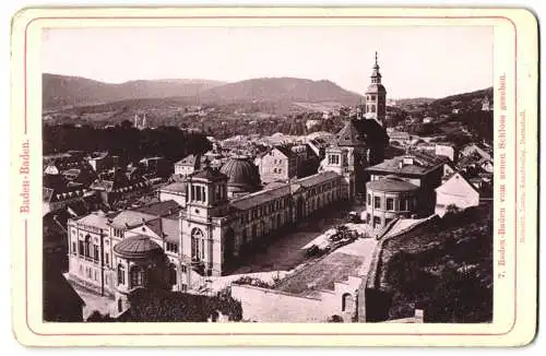 Fotografie Heinrich Lautz, Darmstadt, Ansicht Baden-Baden, Blick zur Stadt vom Schloss aus