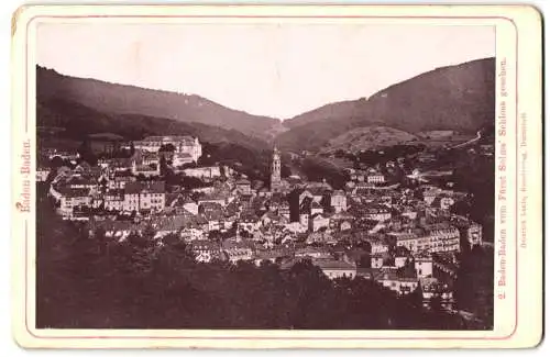 Fotografie Heinrich Lautz, Darmstadt, Ansicht Baden-Baden, Blick auf die Stadt vom Schloss aus gesehen