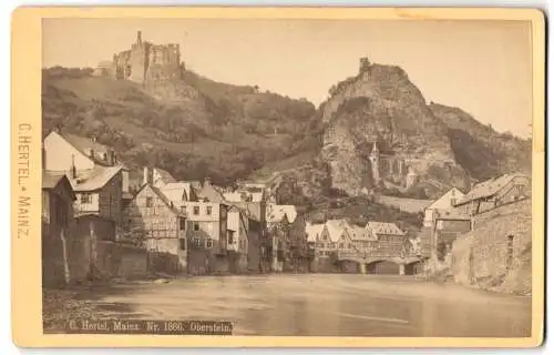 Fotografie C. Hertel, Mainz, Ansicht Oberstein a. d. Nahe, Blick entlang der Nahe nach der Felsenkirche