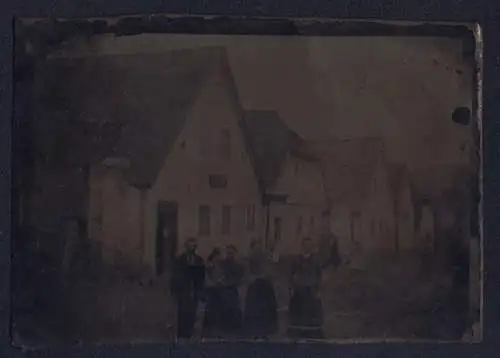 Fotografie Ferrotypie Ansicht Bela nad Radbuzou / Weissensulz, Strassenpartie mit Häusern