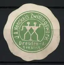 Reklamemarke Dresden, J.A. Henckels Zwillingswerk, Zwillinge-Symbol