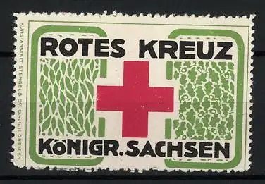 Reklamemarke Königreich Sachsen, Rotes Kreuz, rotes Kreuz-Symbol