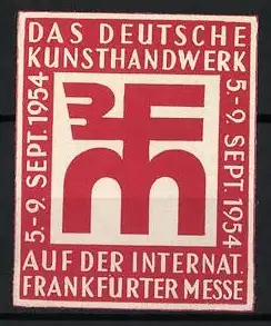 Reklamemarke Frankfurt, Das Deutsche Kunsthandwerk 1954, Messe-Logo