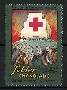 Reklamemarke Tobler, Suisiana Lakto-Chokolado, Rotes Kreuz Symbol