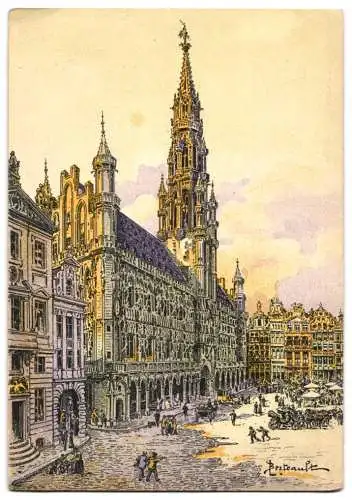 Menükarte Brüssel 1910, L`Hotel de Ville a Bruxelles, Blanko