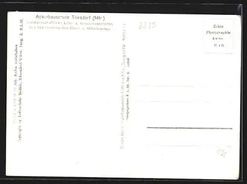 AK Triesdorf /Mfr., Ackerbauschule, Fliegeraufnahme