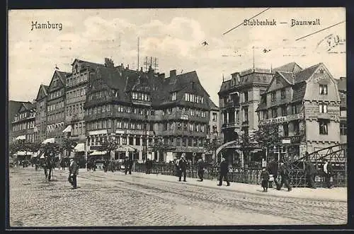 AK Hamburg-Neustadt, Stubbenhuk-Strasse Ecke Baumwall