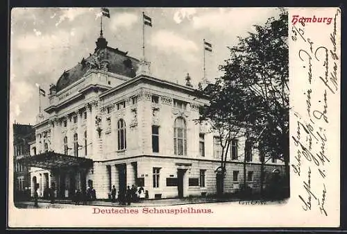 AK Hamburg-St.Georg, Partie am Deutschen Schauspielhaus