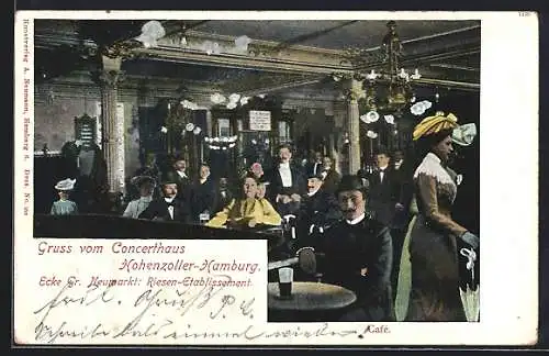 AK Hamburg-Neustadt, Concerthaus Hohenzollern, Ecke Gr. Neumarkt