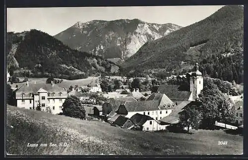 AK Lunz am See, Teilansicht mit Kirche