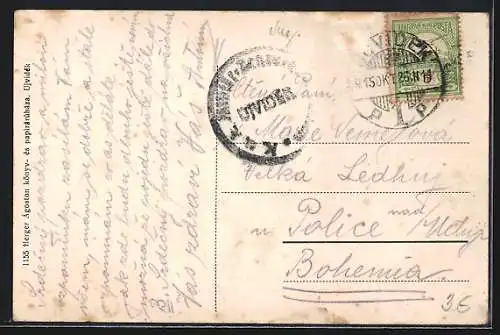 AK Ujvidék, Rathaus aus der Vogelschau