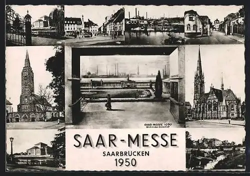 AK Saarbrücken, Saar-Messe, 1950, Blick in den Innenhof