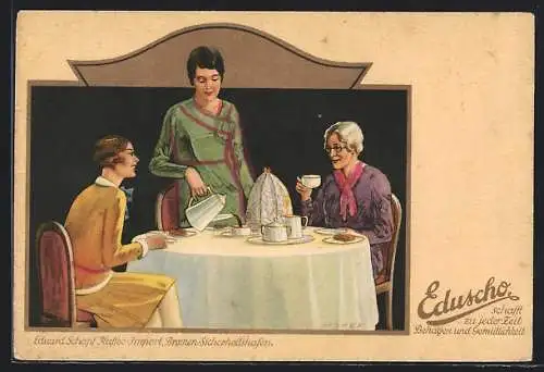 AK Eduscho-Kaffee, Frauen am Tisch, Eduard Schopf-Import