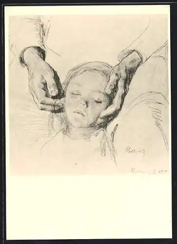 Künstler-AK Käthe Kollwitz: Studie zu Zertretene (1900)