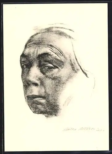 Künstler-AK Käthe Kollwitz: Selbstbildnis, 1924