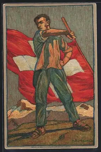 AK Schweizer Bundesfeier 1912, für das Rote Kreuz