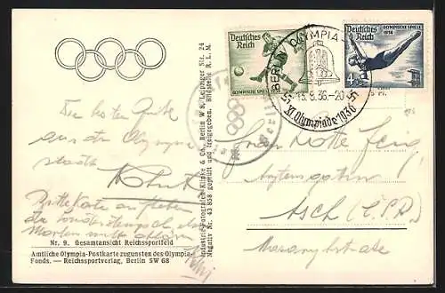 AK Berlin, Reichssportfeld, Olympia-Stadion, Luftbild