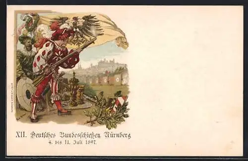 Künstler-AK Paul Ritter: Nürnberg, XII. Deutsches Bundesschiessen 1897