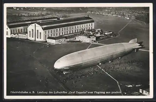 AK Friedrichshafen, Luftschiff Graf Zeppelin vom Flugzeug aus gesehen