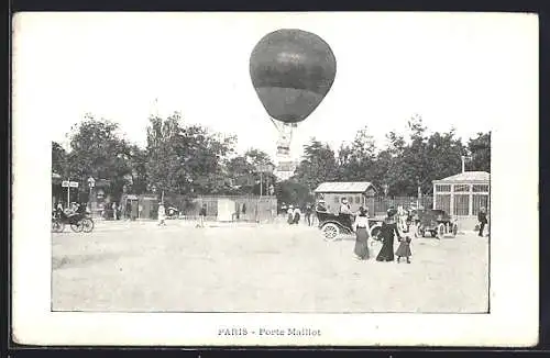 AK Paris, Ballon beim Start von der Porte Maillot aus