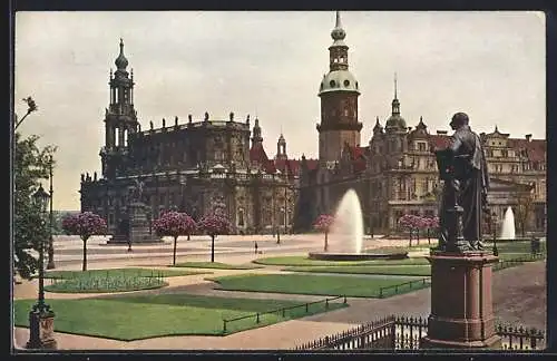 AK Dresden, Hofkirche, Schloss, Denkmal Karl Maria von Weber