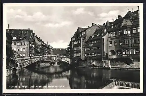 AK Nürnberg, Pegnitzpartie an der Fleischbrücke