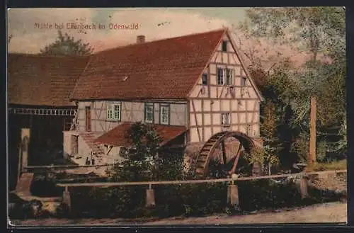 AK Ellenbach i. Odenwald, Mühle mit Gutshaus u. Wasserrad