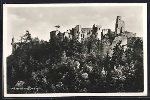 AK Eschbach / Pfalz, Blick auf die Ruine Madenburg