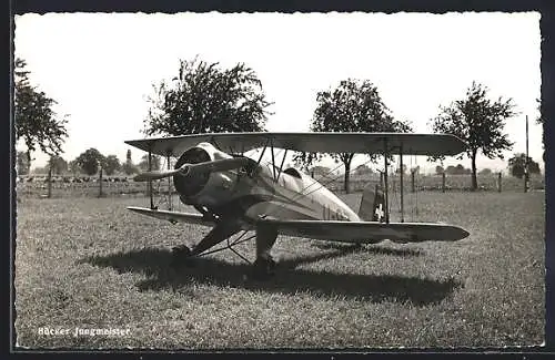 AK Doppeldecker-Kampfflugzeug Bücker Jungmeister