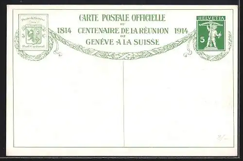 AK Geneve, Débarquement des Suisses au Port-Noir, 01.06.1814