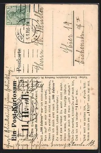 AK Postbriefkasten mit Abholzeiten, besonderes Datum 11.11.1911