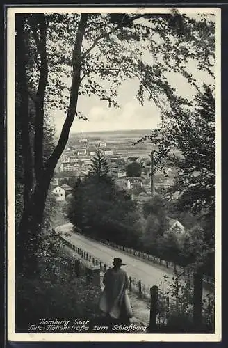 AK Homburg / Saar, Auto-Höhenstrasse zum Schlossberg