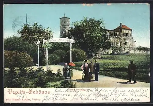 AK Teplitz-Schönau, Restaurant Schlackenburg