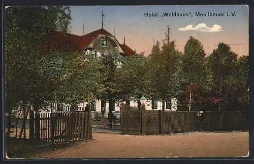 AK Mehltheuer i. V., Strasse am Hotel Waldhaus