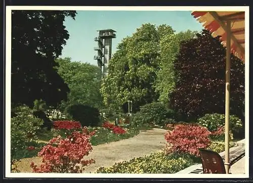 AK Hamburg, Internationale Gartenbau-Ausstellung 1953, Blick auf den Philipsturm