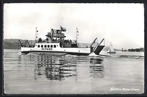 AK Autofähre Schwan zwischen Meilen und Horgen auf dem Zürichsee