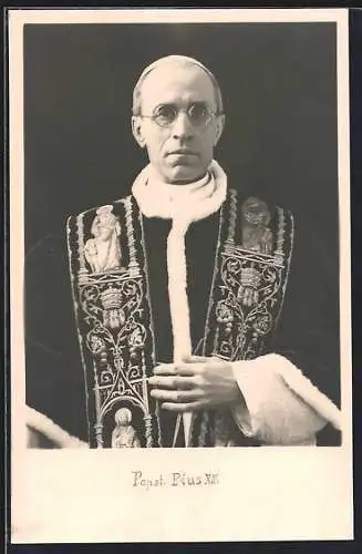 AK Papst Pius XII. mit Brille