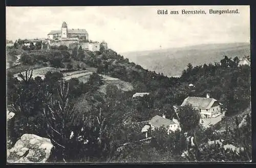 AK Bernstein /Burgenland, Panorama mit Burg