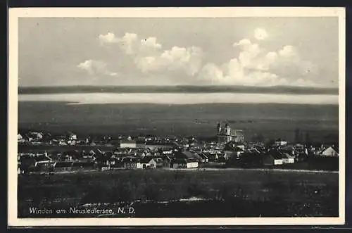 AK Winden am Neusiedlersee, Ansicht mit dem See