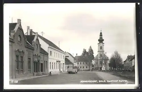 AK Jennersdorf, Gasthof Raffel, Apotheke, Kirche