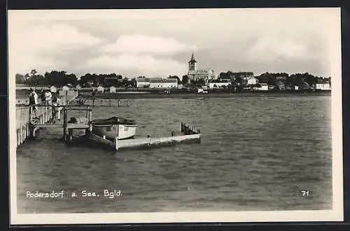 AK Podersdorf a. See, Anlegesteg und Blick zum Ufer