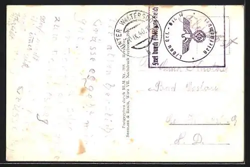 AK Unter-Waltersdorf /N. D., Fliegeraufnahme der Ortschaft