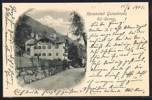 AK Hofgastein, Kuranstalt Gutenbrunn mit Bergen