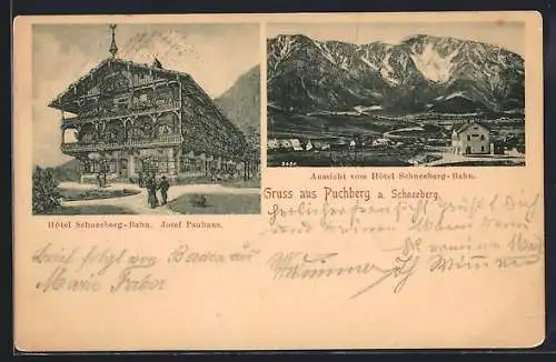 AK Puchberg a. Schneeberg, Hotel Schneeberg-Bahn Josef Panhaus