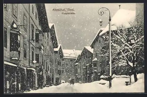 AK Kitzbühel, Hauptstrasse bei Schneefall