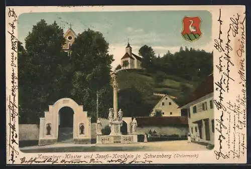 AK Schwanberg /Steiermark, Kapuziner-Kloster und Josefi-Kirchlein, Wappen